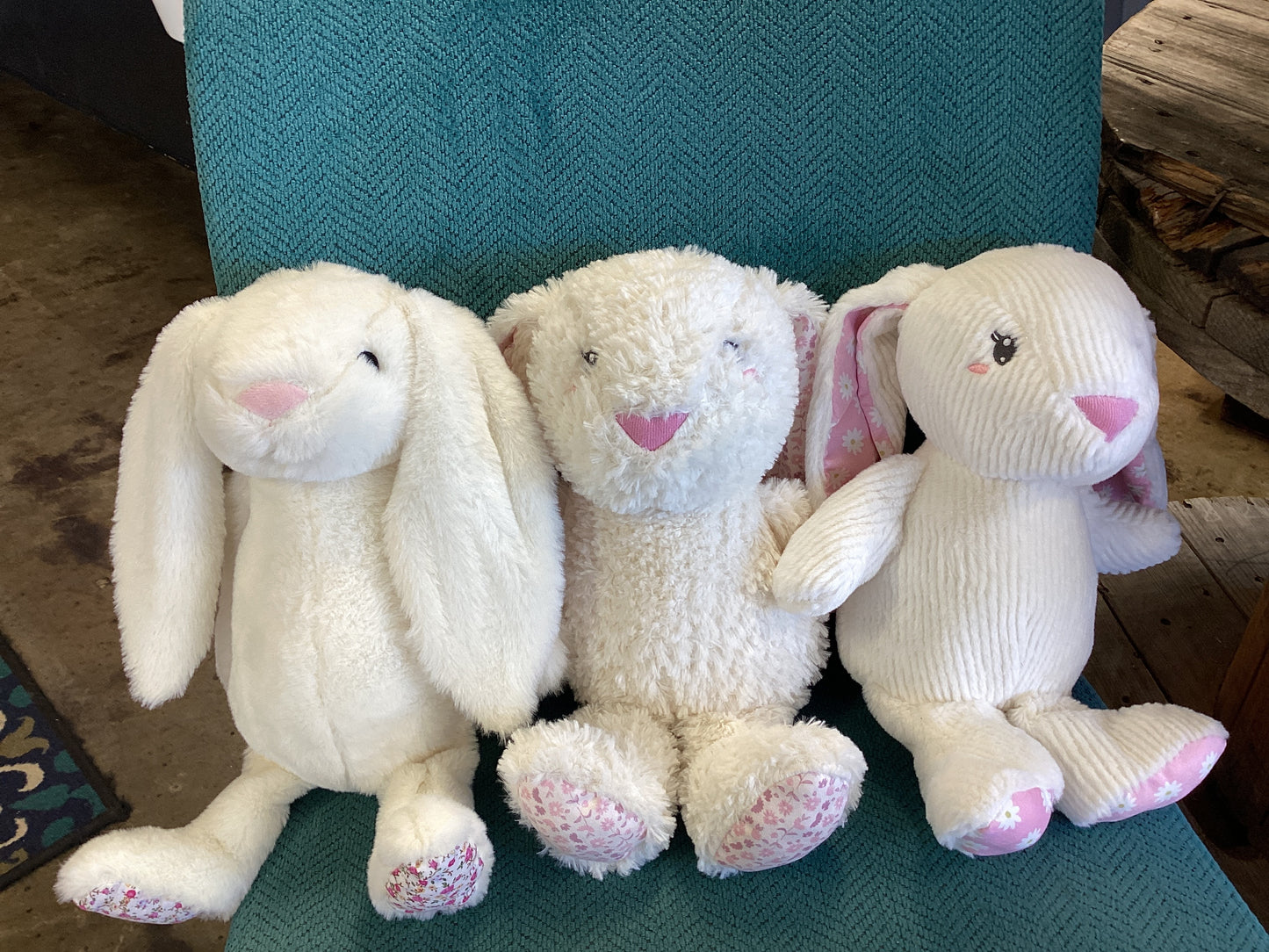 Big White Bunny with Floral Print