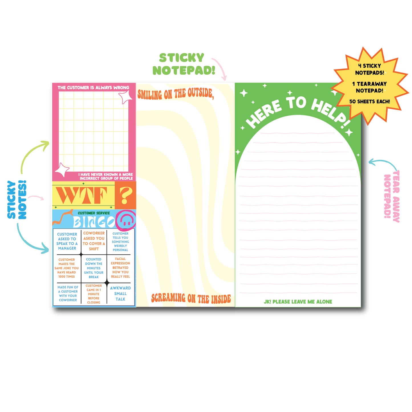 Customer Service Notepad (funny, retail, gift)