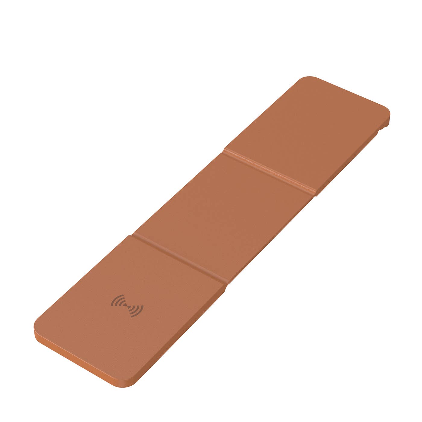 Tan with Black - Leather Wireless Charging Folding Stand