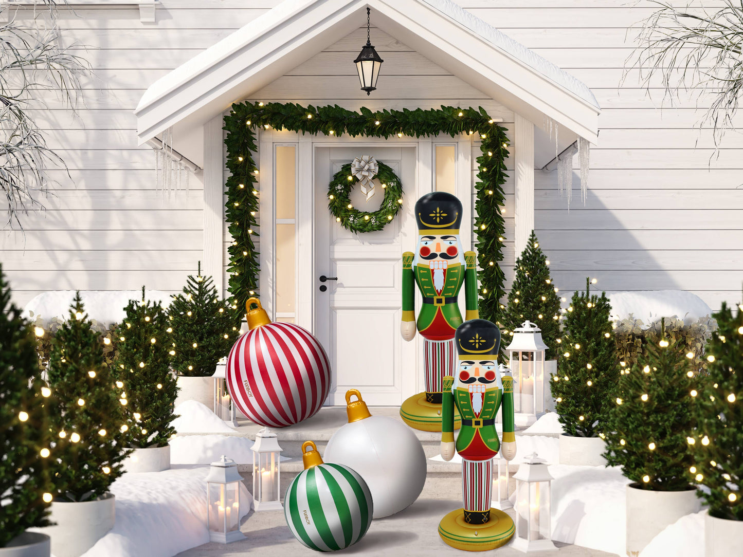 Light Up Christmas Ornament Holiday Balls - 3 Pack