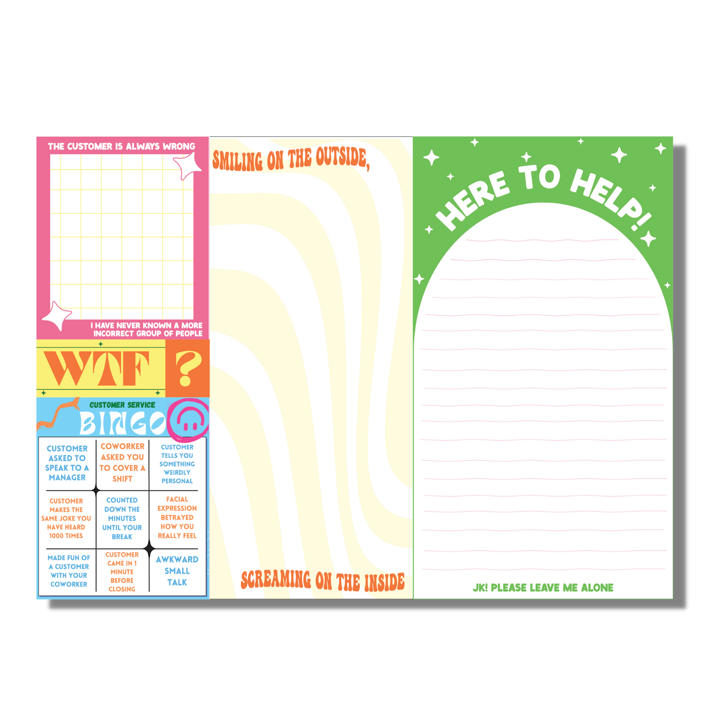 Customer Service Notepad (funny, retail, gift)