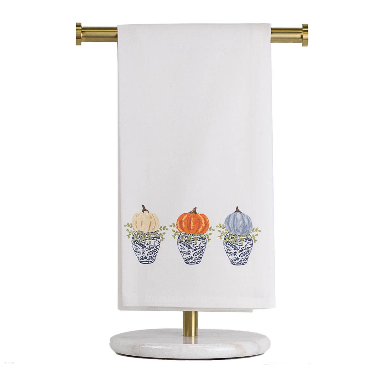 Fallview Pumpkin Topiary Hand Towel White/Multi 20x28