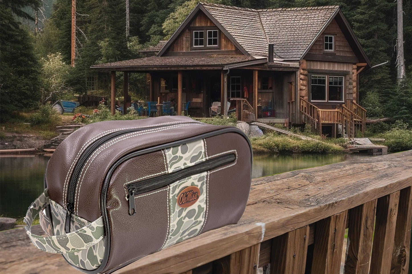 Ole Miss Rebels Men's Camo Dopp Kit.