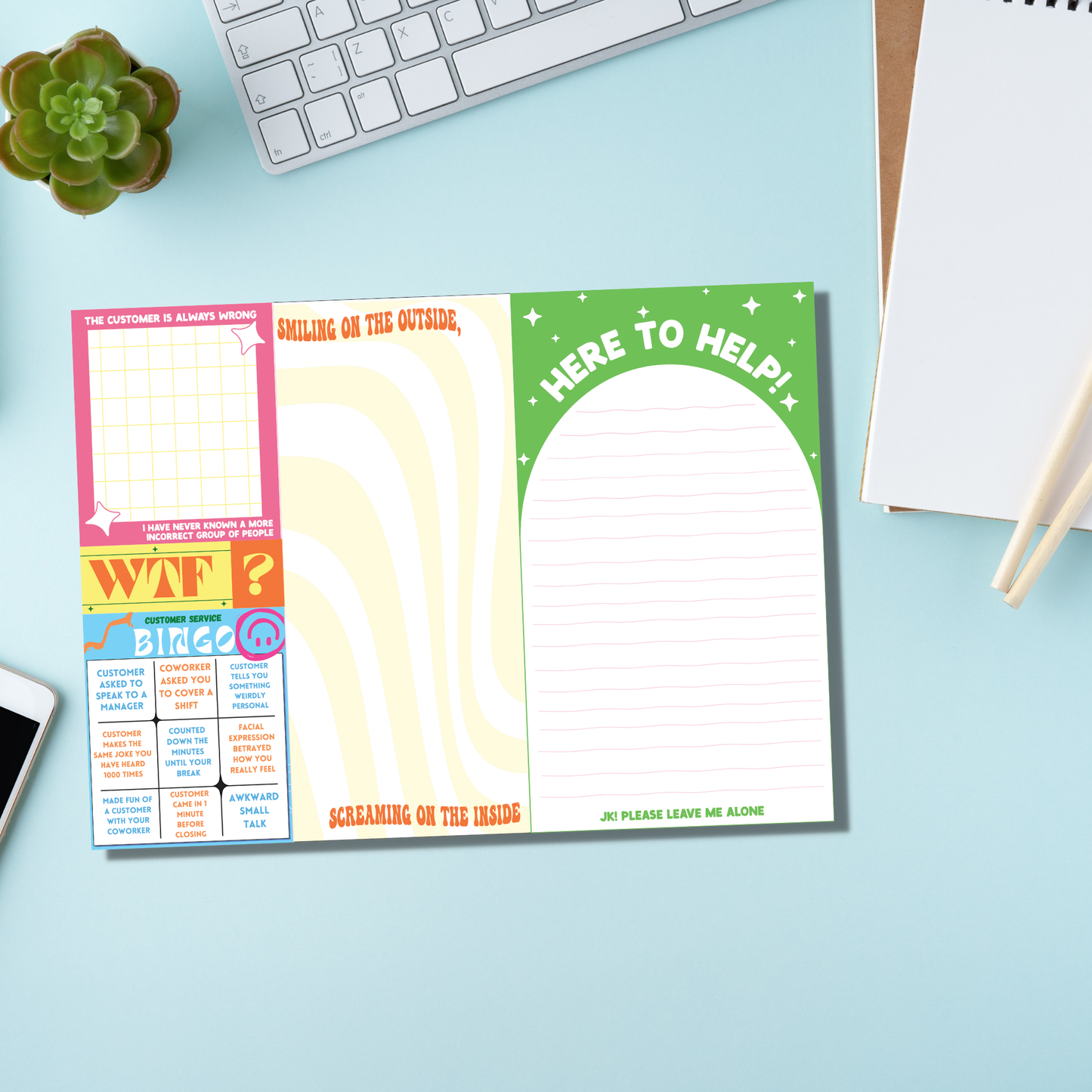 Customer Service Notepad (funny, retail, gift)