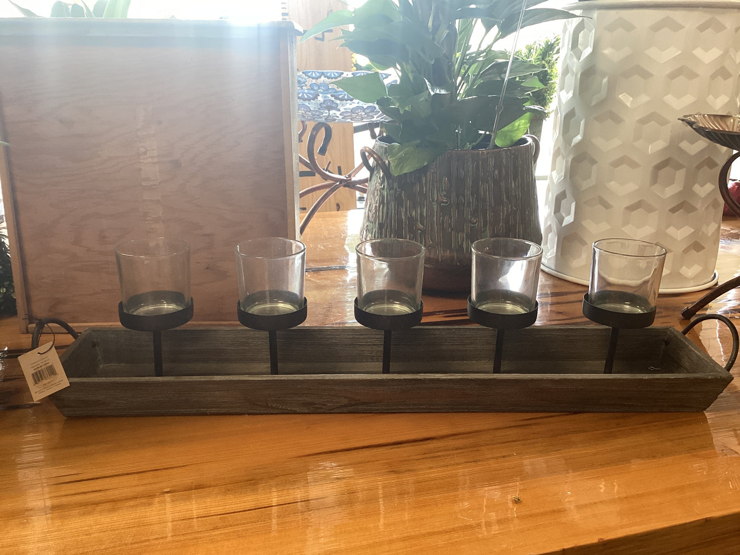 Wood and Metal Votive Holder