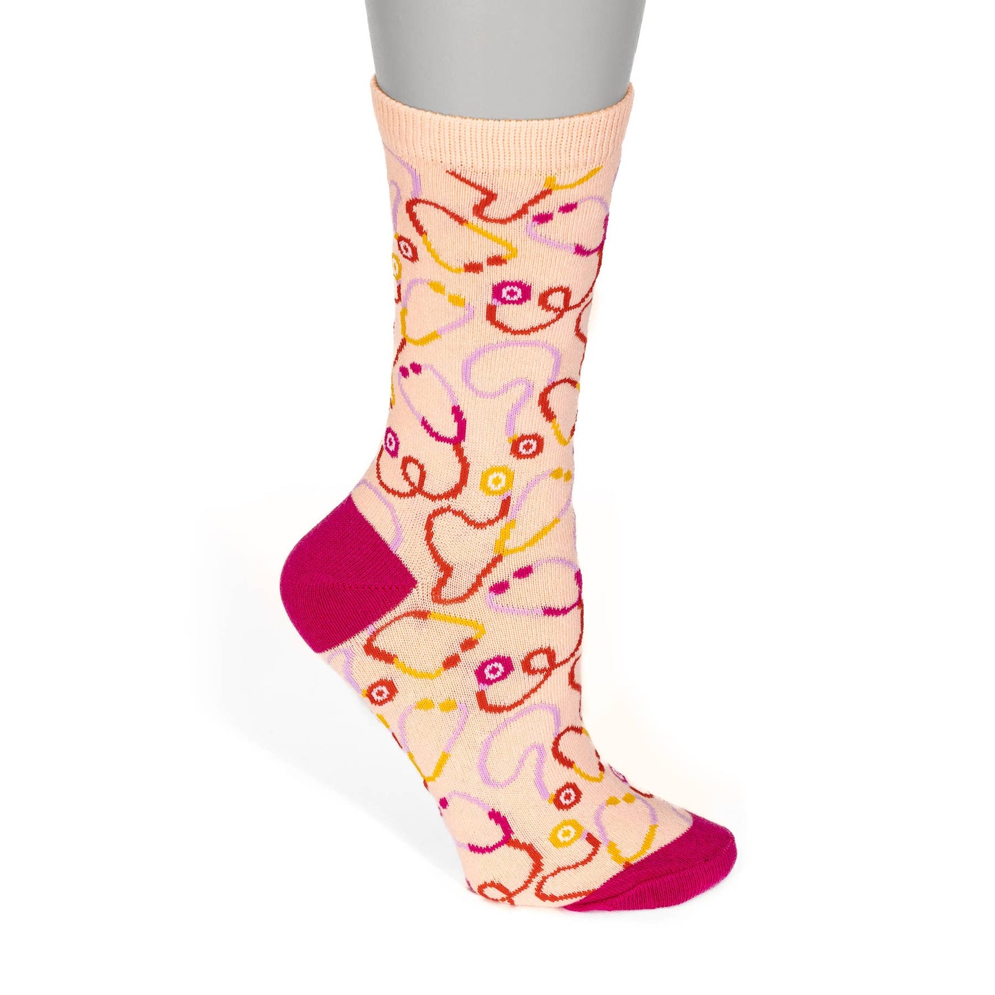 Stethoscope Breathable Soft Cotton Crew Length Unisex Socks