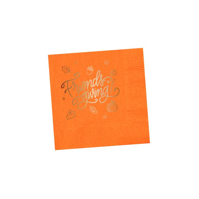 Friendsgiving | Thanksgiving Cups & Napkins (ALL): NAPKINS | WHITE w. COPPER (25 per package)
