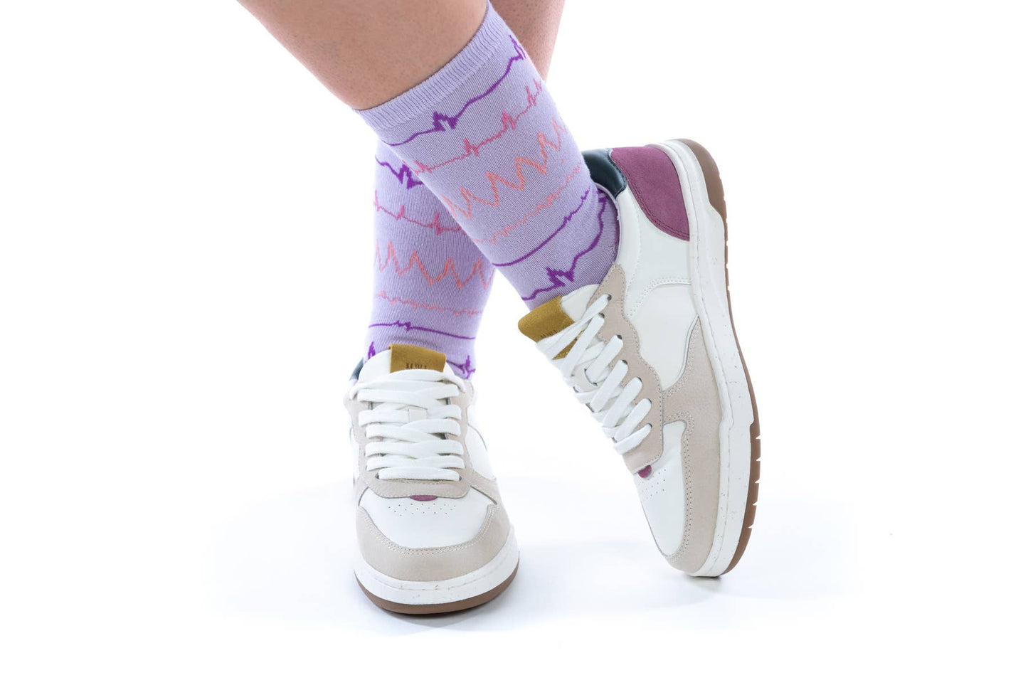 Purple Rhythm Breathable Cotton Crew Length Unisex Socks