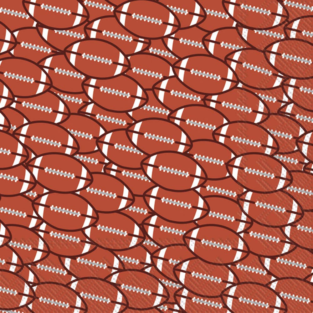Paper Cocktail Napkins Pack of 20 Football red brown