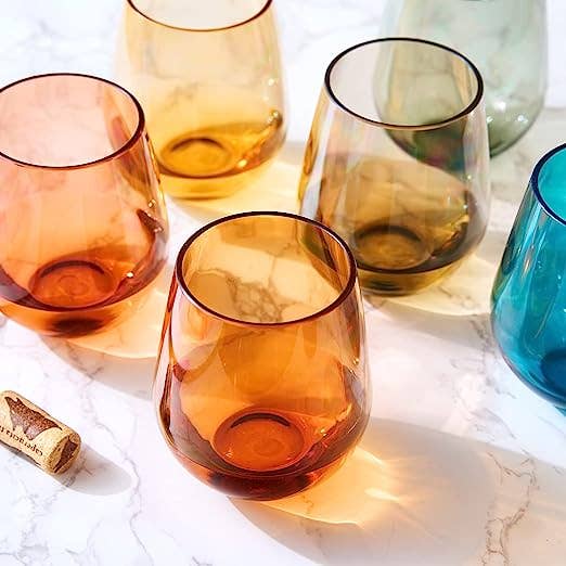 Unbreakable Acrylic Stemless Wine Glasses Glasses