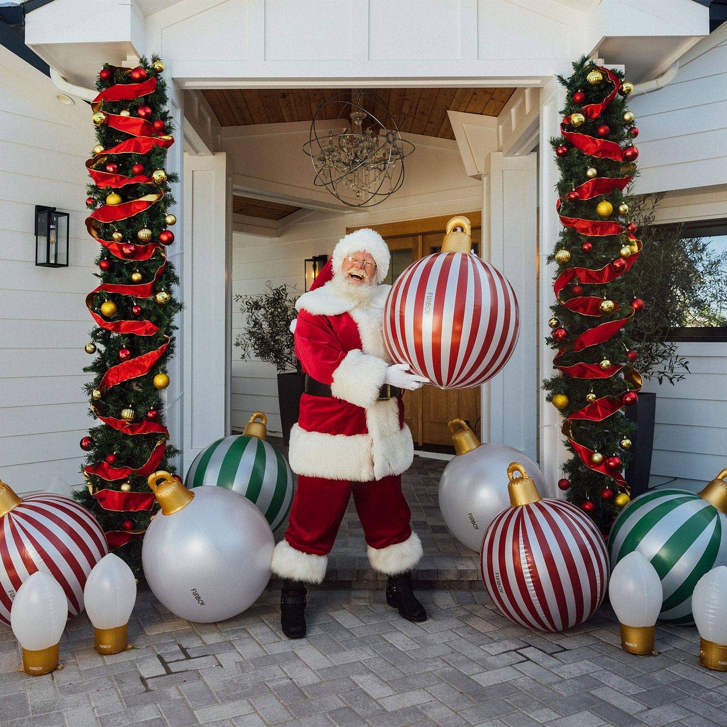 Light Up Christmas Ornament Holiday Balls - 3 Pack