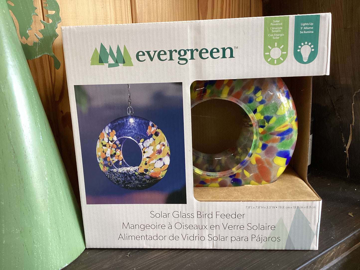 Evergreen Solar Glass Bird Feeder