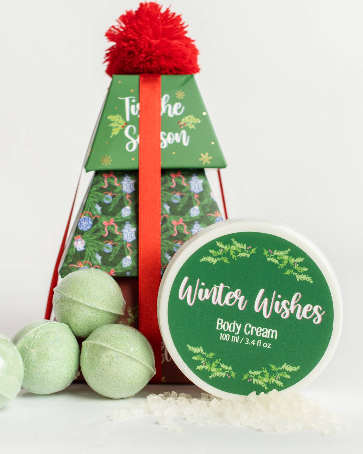 Tis the Season Bath Gift Set Winter Wishes Scented Green/Multi 4x7x4