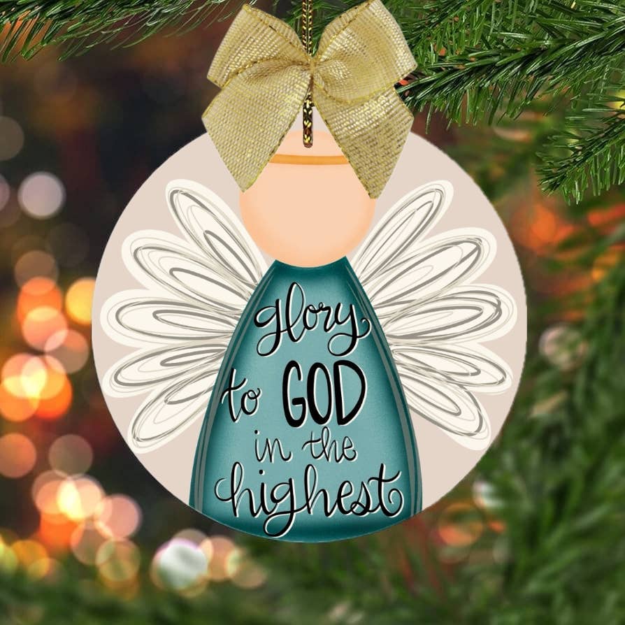 Glory to God Angel Christmas ornament