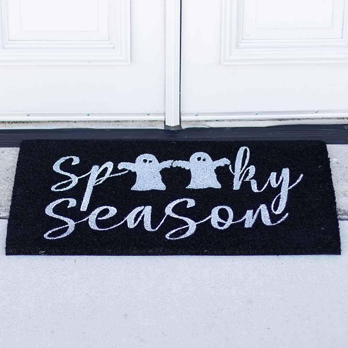 Spooky Season Coir Doormat Black/White 30x18