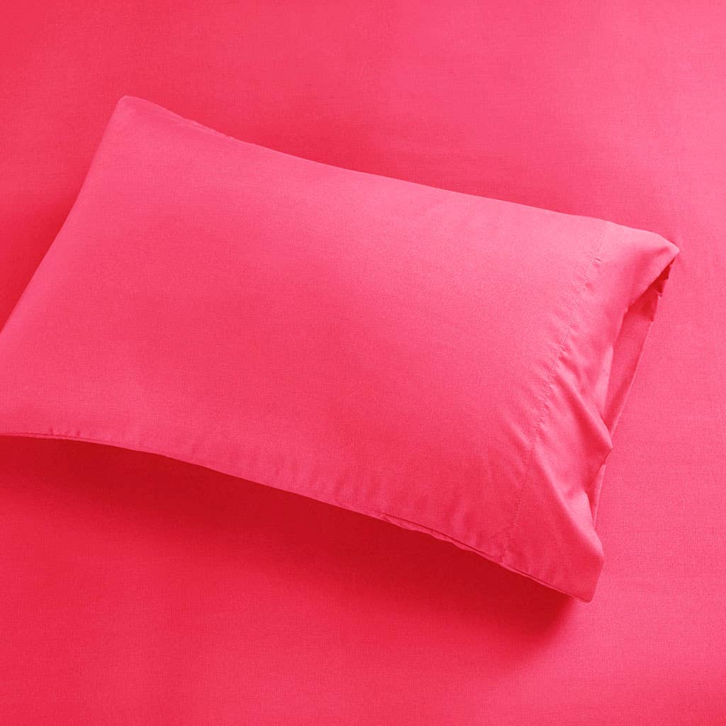 Antimicrobial Wrinkle-Free Sheet Set, Hot Pink: Queen