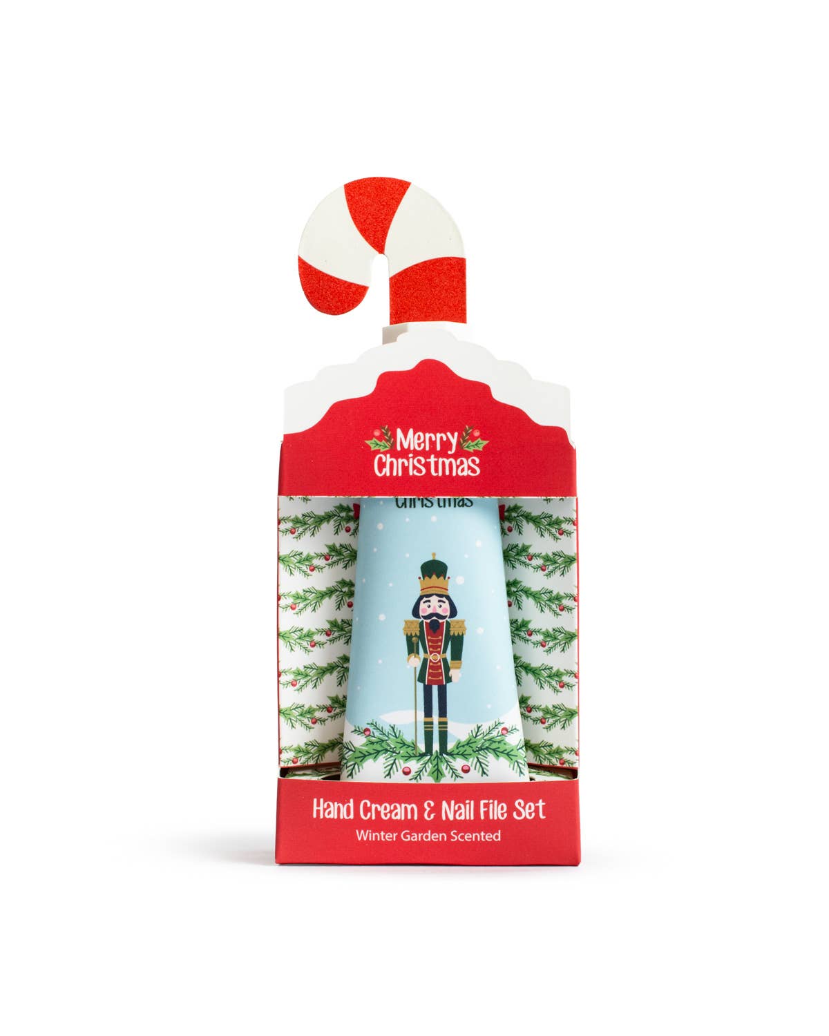 Nutcracker and Holly Hand Cream and Nail File Set Winter Garden Scented Red/Multi 2.5x6x1.75