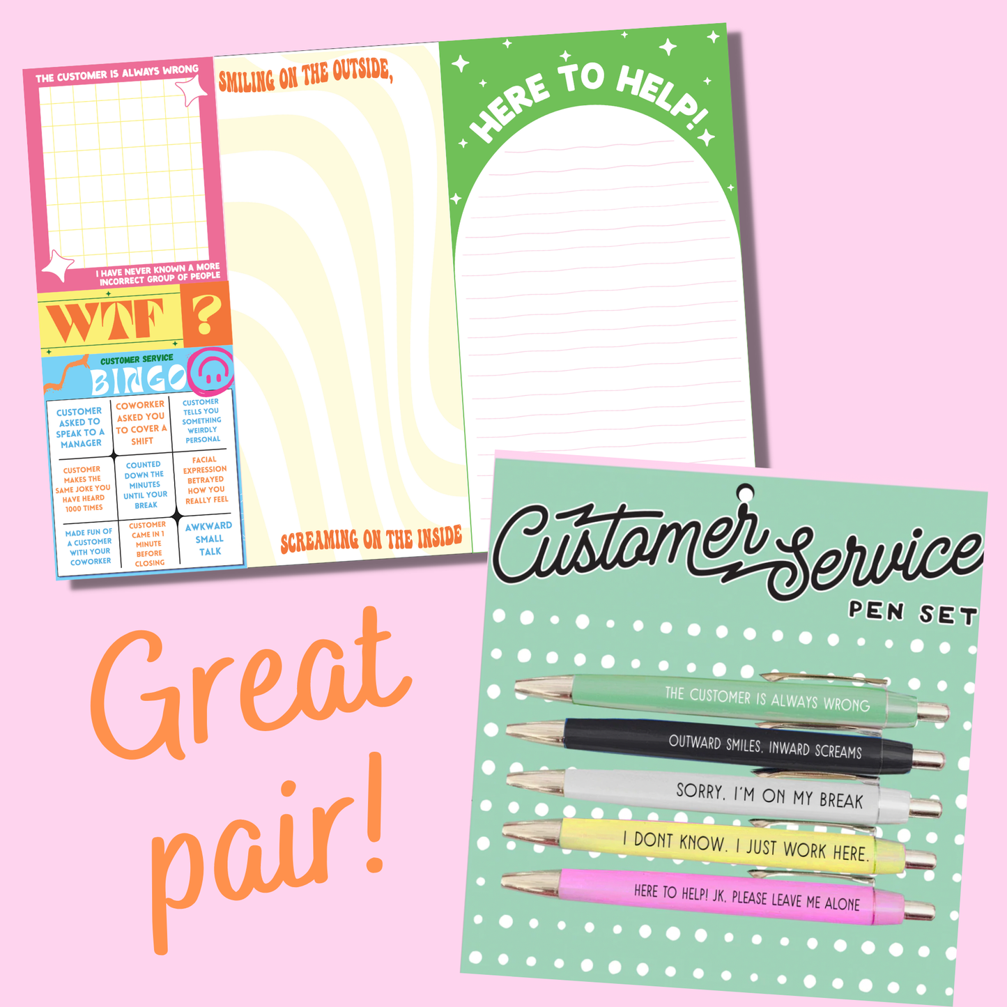 Customer Service Notepad (funny, retail, gift)