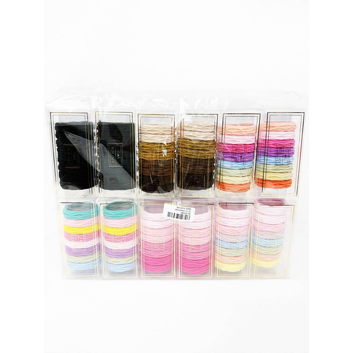 Multi Colored Textured Rolled Hair Tie Set