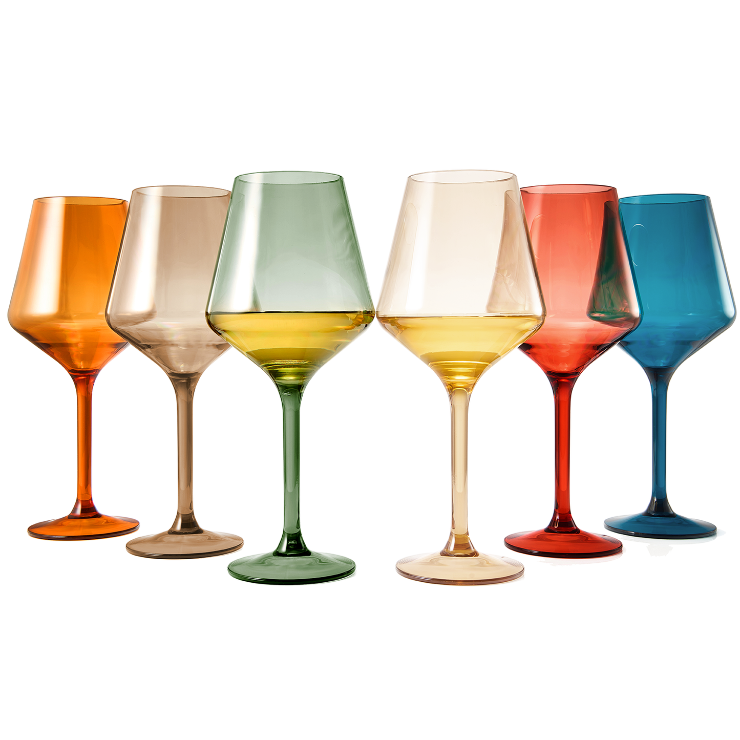 Pastel Colored Unbreakable Acrylic Wine Glasses
