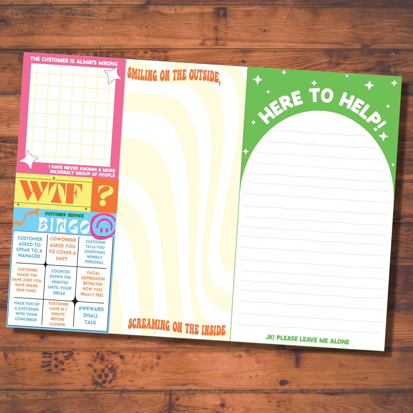 Customer Service Notepad (funny, retail, gift)