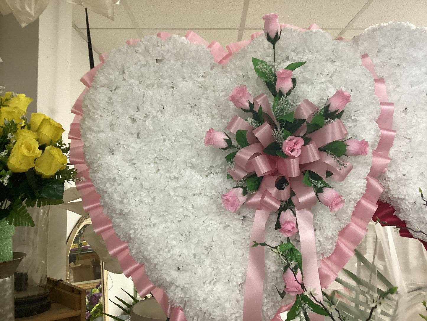 Silk Flower Heart Standing Spray