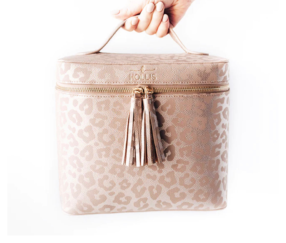 Hollis Lux Make Up Bag with Brush Holder