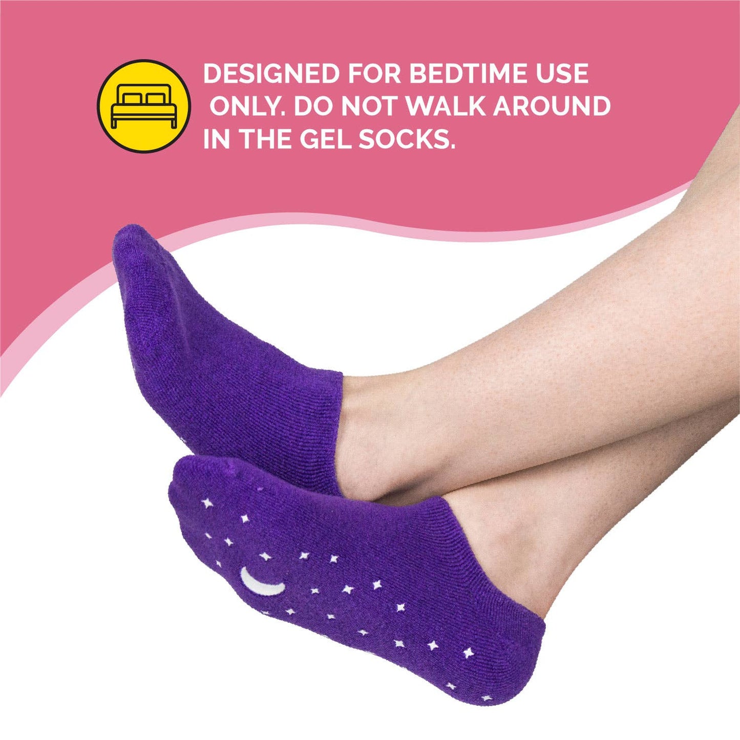 Lindo Gel Socks with Essential Oil Infused Gel Lining: Rose in Gray.