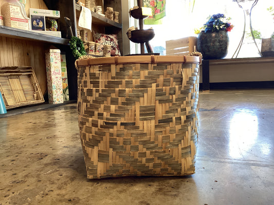 Bamboo basket with handles