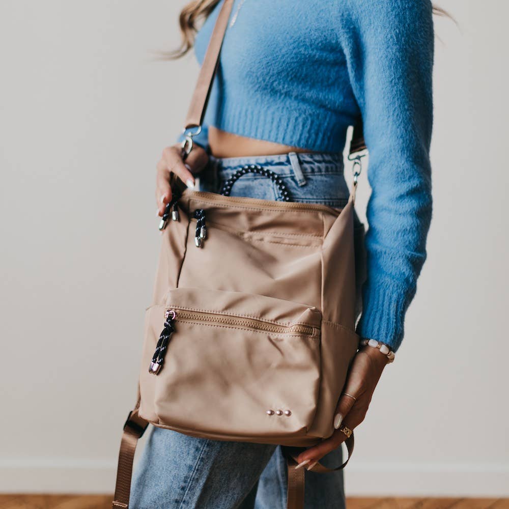 Ryanne Roped Backpack: Golden Mocha