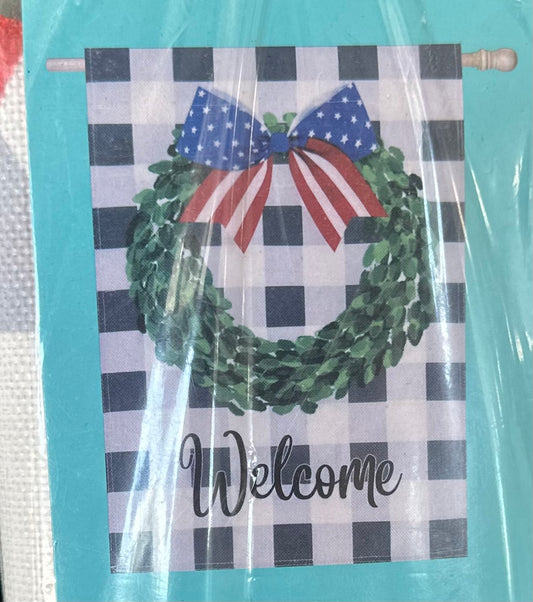 Welcome House Flag-Checkered