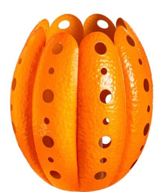 Evergreen 11" Metal LED Pumpkin Lantern