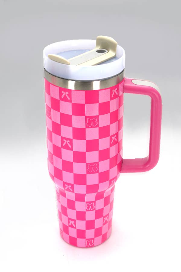 40oz STAINLESS STEEL TUMBLER ALL STYLES | TB40OZ: DAISY FUCHSIA