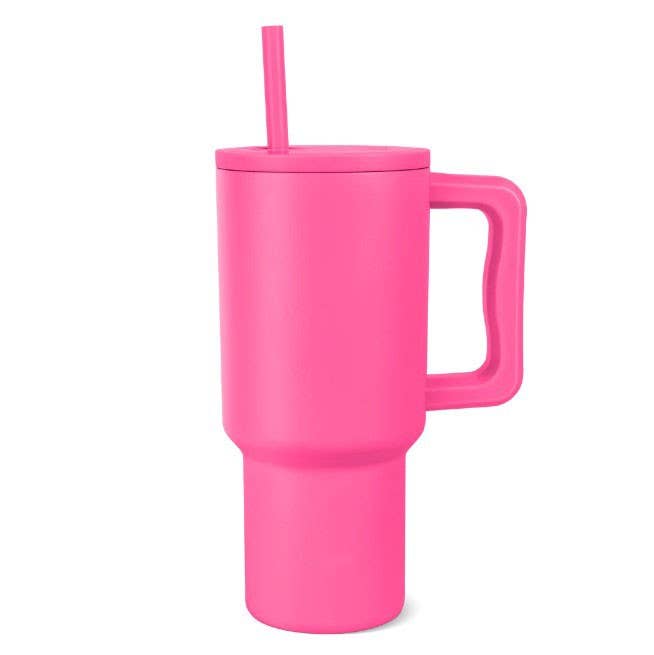 30OZ MODISH TUMBLER WITH STRAW | DT911: LT PINK