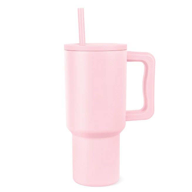 30OZ MODISH TUMBLER WITH STRAW | DT911: LT PINK