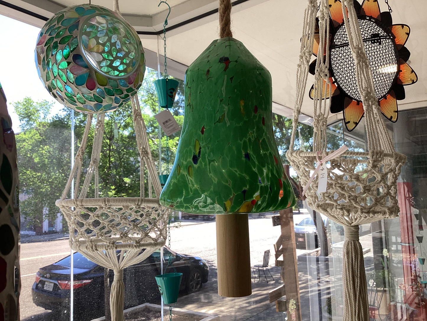 Pollinator Garden Bell, Glass, Colorful Confetti