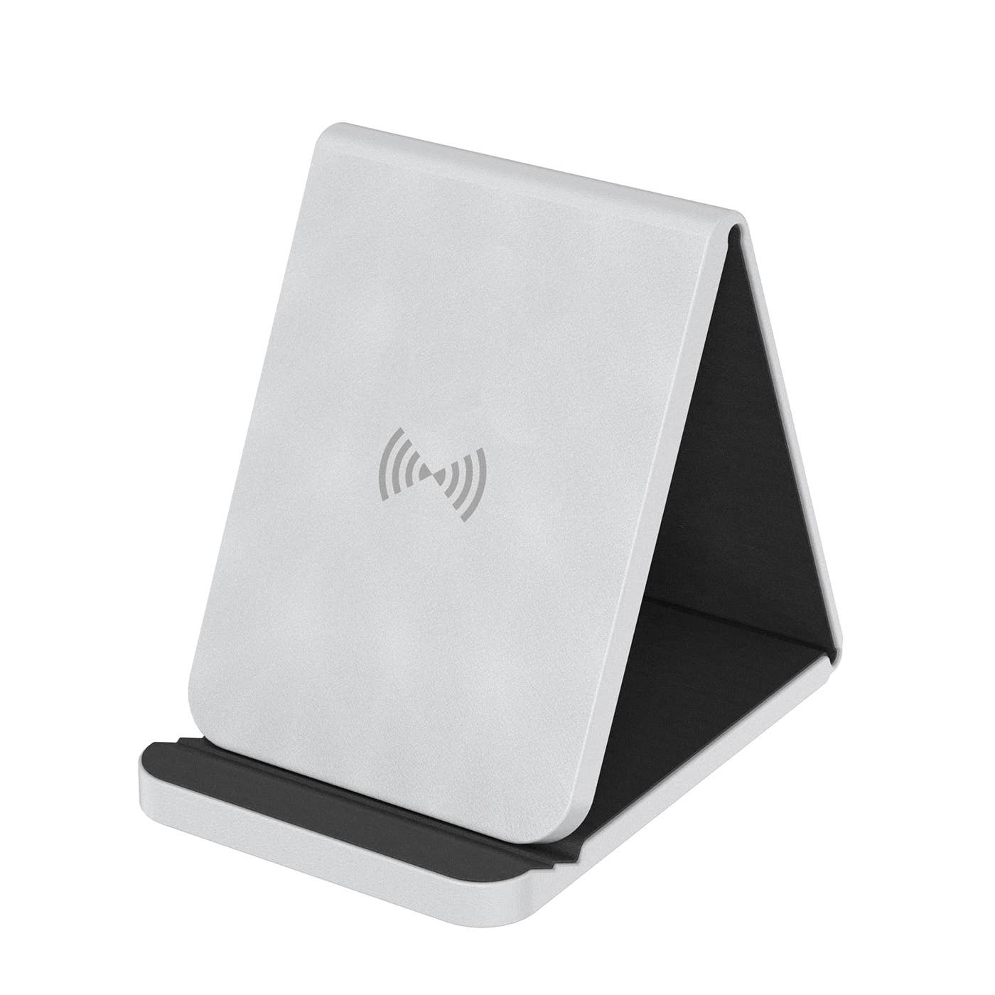 Grey with Black - Leather Wireless Charging Folding Stand