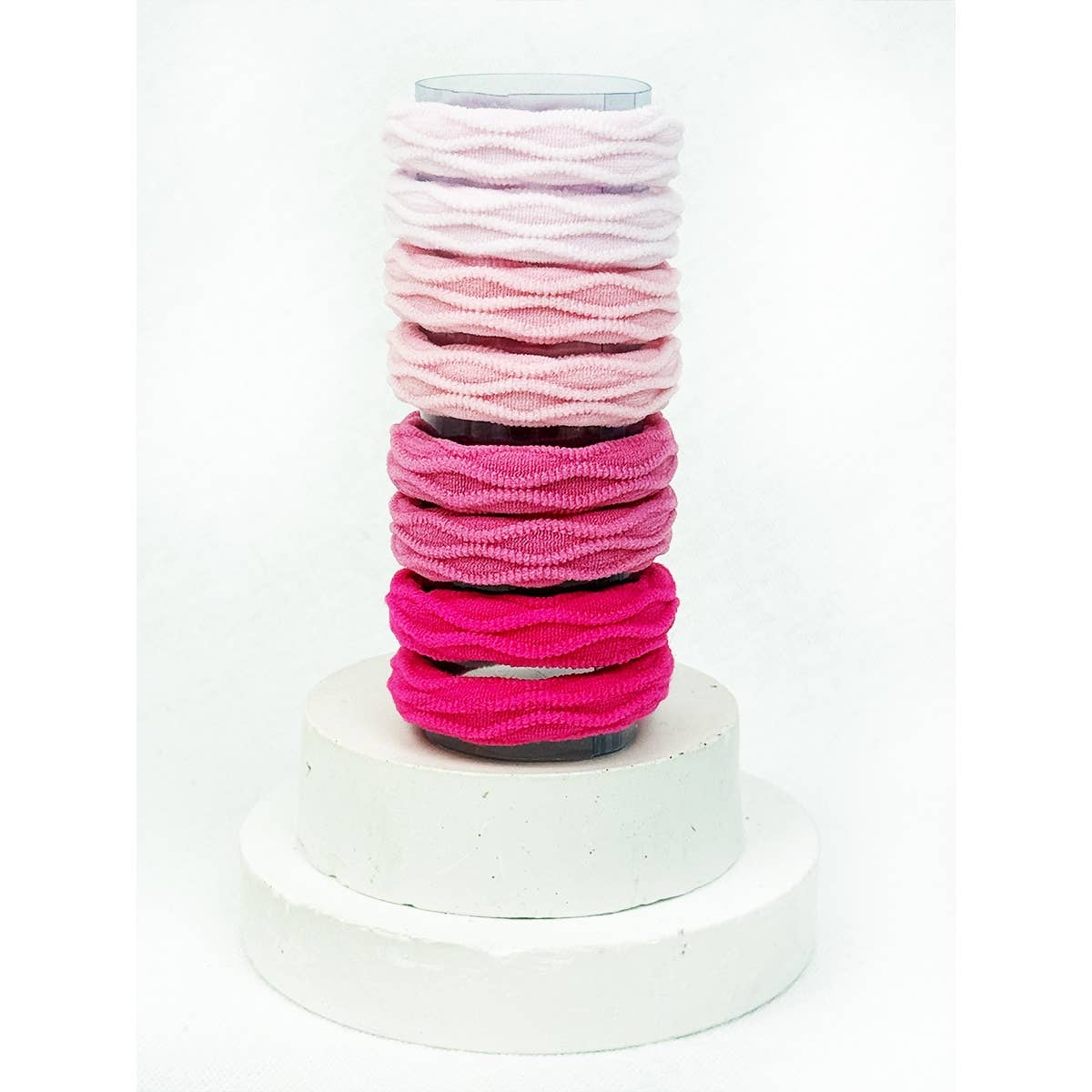 Multi Colored Textured Rolled Hair Tie Set