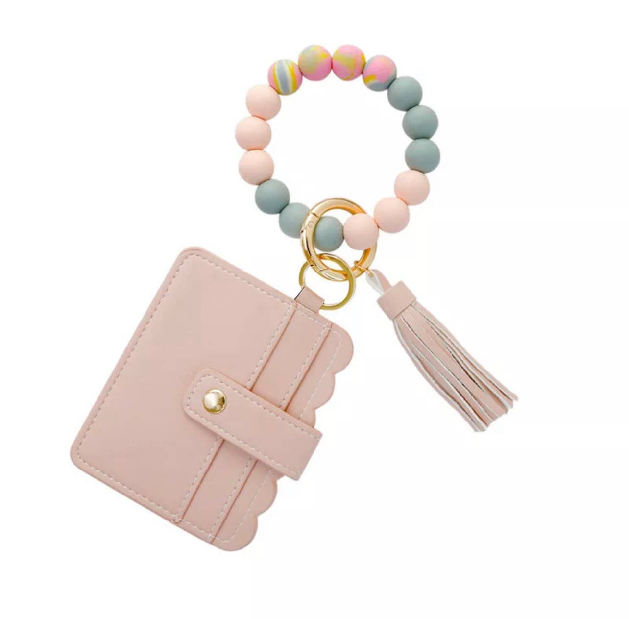 Wallet Wristlet Silicone Bead Tassel Keychains