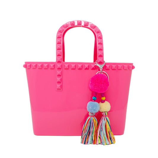 Tiny Jelly Tote Bag: Hot Pink