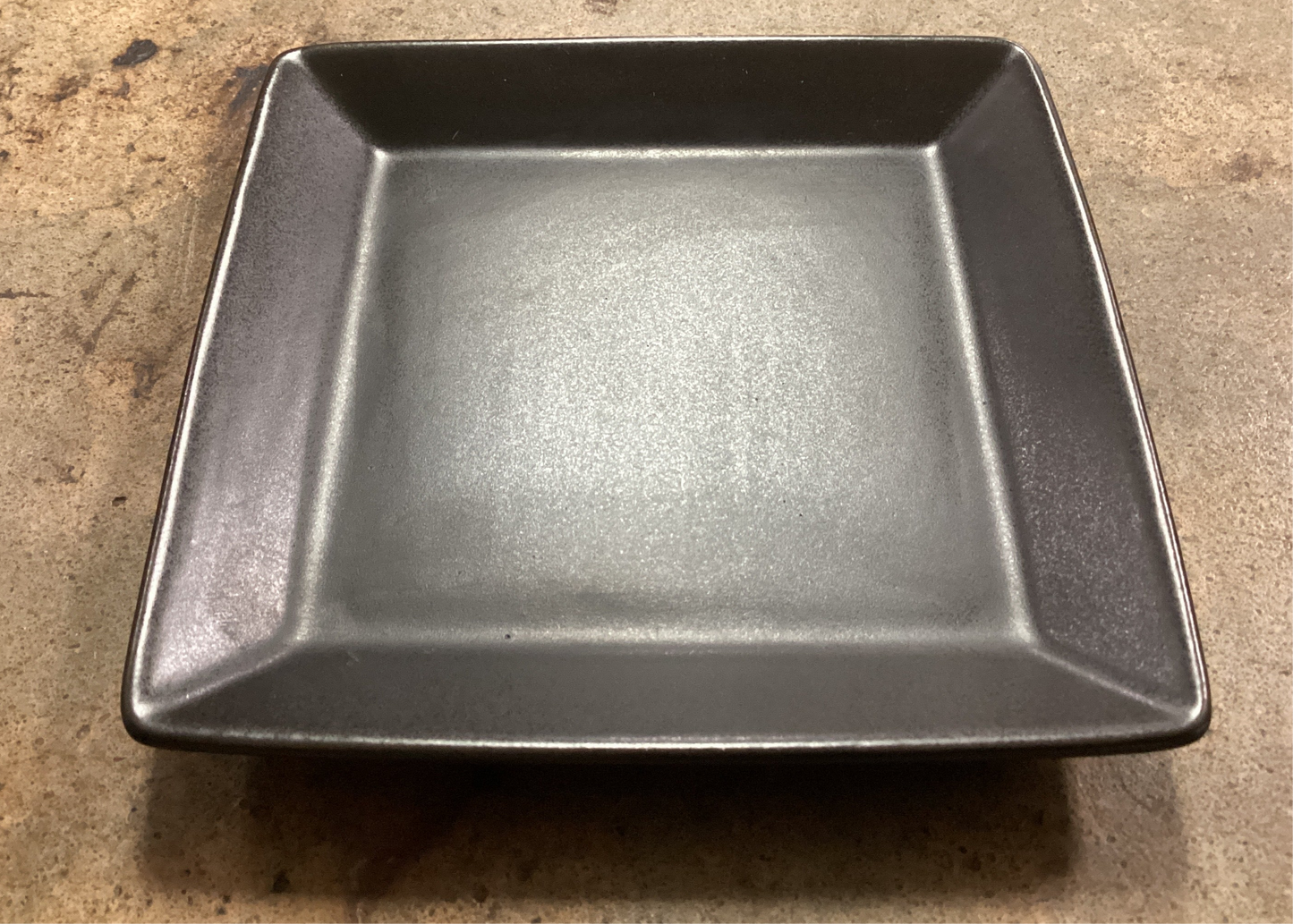Small Black Stoneware Square Plate
