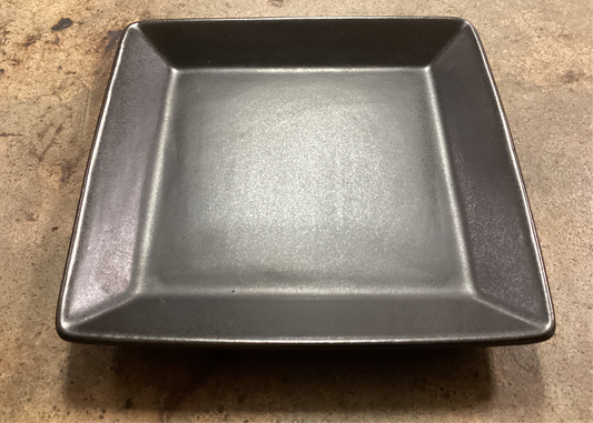 Small Black Stoneware Square Plate