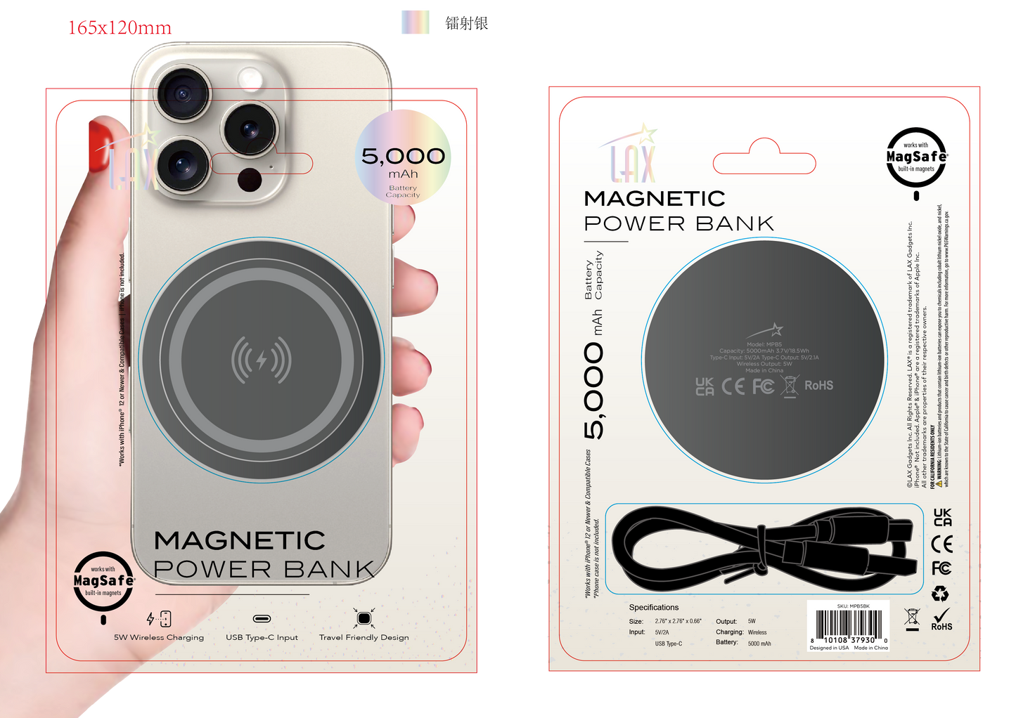 MagSafe Compatible Power Bank 5000mAh - Retail Packaging