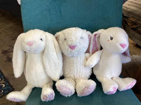 Big White Bunny with Floral Print