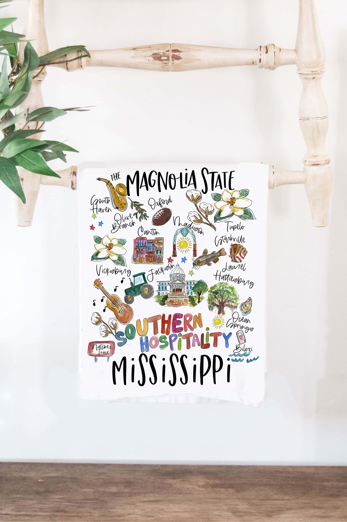 State of Mississippi Tea Towel