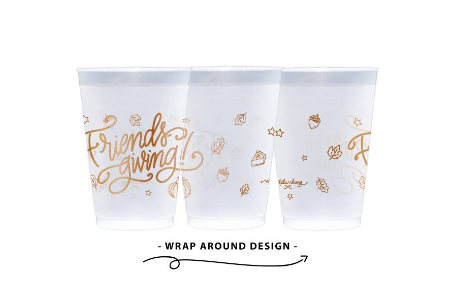 Friendsgiving | Thanksgiving Cups & Napkins (ALL): NAPKINS | WHITE w. COPPER (25 per package)