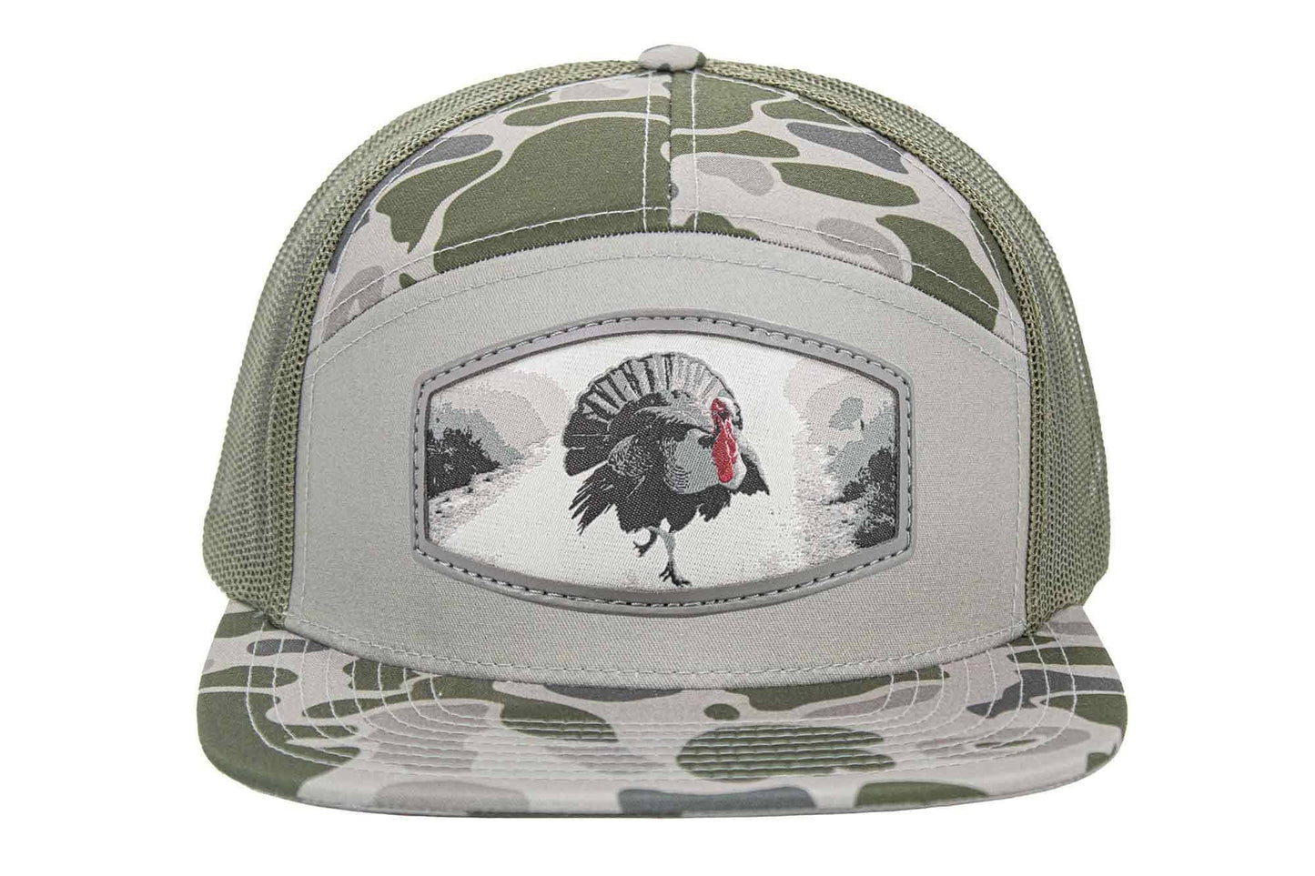 Turkey Woven Patch Old School Camo Hat.