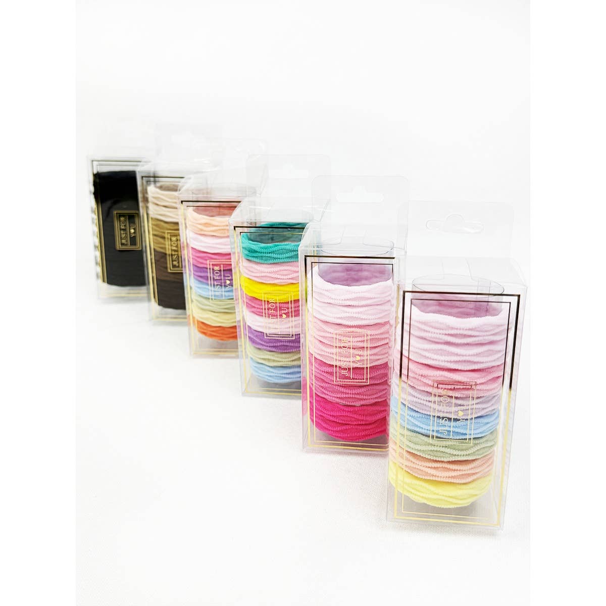 Multi Colored Textured Rolled Hair Tie Set