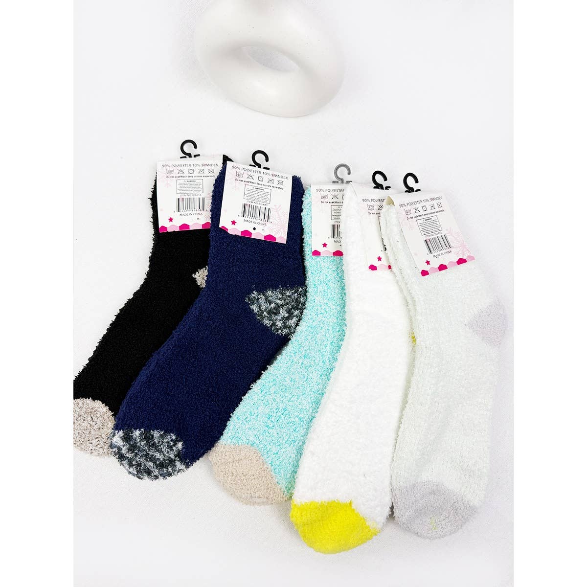 Winter Fuzzy Two Tone Cabin Socks