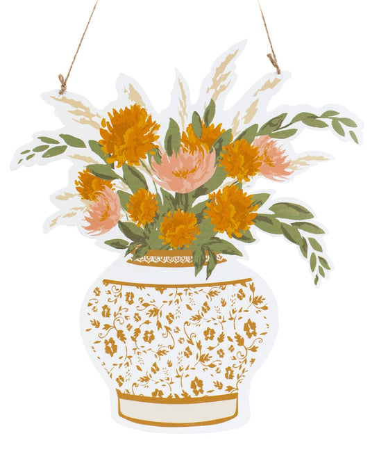 Fall Florals Door Hanger   Multi    22x19.75